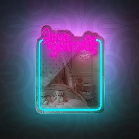 Neon mirror led love yourself błękit róż fmne01 forever light Forever Light