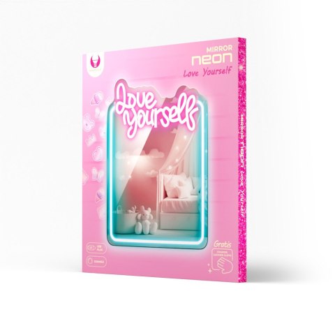 Neon mirror led love yourself błękit róż fmne01 forever light Forever Light