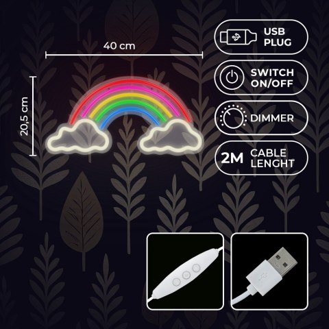 Neon plexi led tęcza w chmurach multikolor fpne32 forever light Forever Light