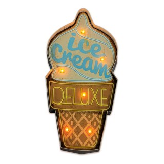 Znak metalowy retro led ice cream forever light TelForceOne