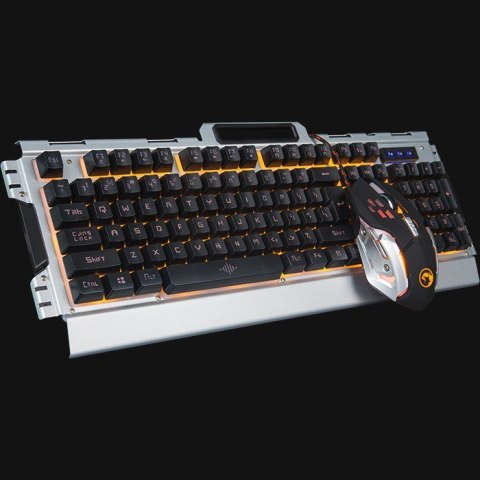 Marvo CM303 klawiatura Dołączona myszka Gaming USB Czarny, Srebrny No name