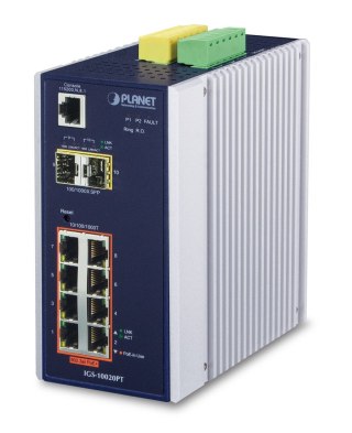 PLANET IGS-10020PT łącza sieciowe Zarządzany L3 Gigabit Ethernet (10/100/1000) Obsługa PoE Niebieski, Biały Planet