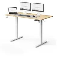 SENSE7 NOJO LIGHT Stół roboczy sosna biała / wysokość regulowana elektrycznie / 120 x 60 cm / nośność 70 kg No name