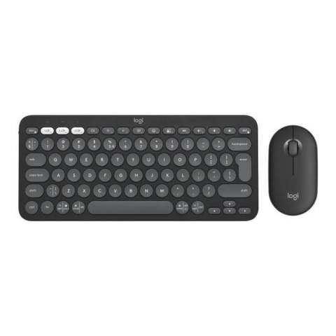 Logitech 920-012244 klawiatura Dołączona myszka Uniwersalne RF Wireless + Bluetooth QWERTY Amerykański międzynarodowy Grafitowy Logitech