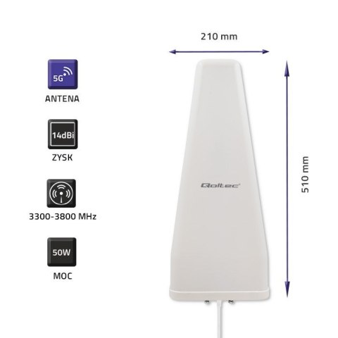 QOLTEC ANTENA 5G LTE DUAL | 14DBI | ZEWNĘTRZNA Qoltec
