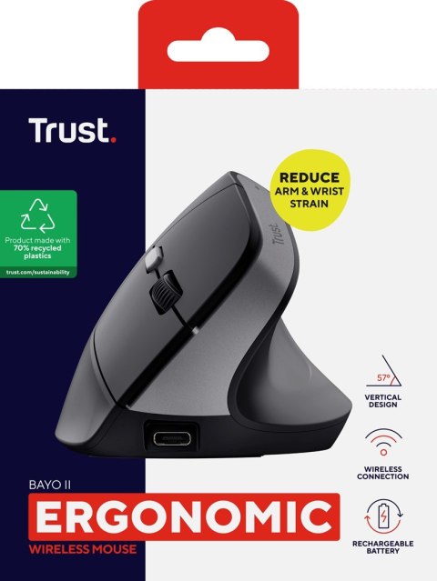 Trust Bayo II myszka Medyczna Po prawej stronie RF Wireless Optyczny 2400 DPI Trust