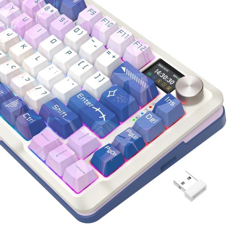 REDRAGON K708AK-RGB-PRO FLEKACT klawiatura USB + RF Wireless + Bluetooth Biały REDRAGON
