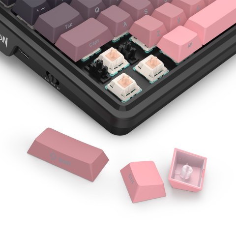 REDRAGON K728SP-RGB-PRO Antonium Pro klawiatura USB + RF Wireless + Bluetooth Czarny, Różowy REDRAGON
