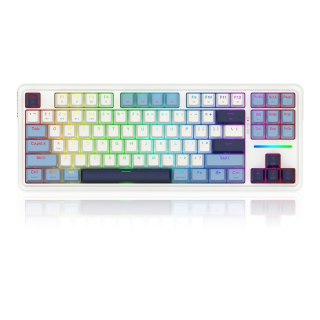 REDRAGON K728WBB-RGB-PRO Antonium Pro klawiatura USB + RF Wireless + Bluetooth Biały, Niebieski REDRAGON