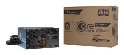 850W Seasonic CORE BC-850 ATX3.1 (schwarz, 1x 12-Pin High Power GPU, 3x PCIe, 850 Watt) Seasonic