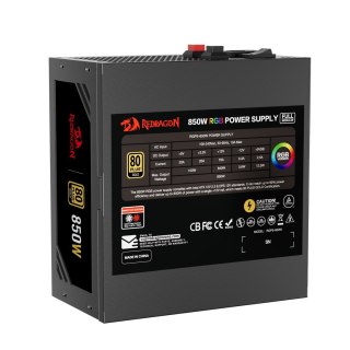 REDRAGON GC-PS007-1-V2 850W 80 Plus Gold LED moduł zasilaczy Czarny REDRAGON