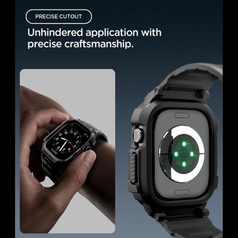 Spigen Rugged Armor Pro - Pasek z obudową do Apple Watch 12 42 mm (Matte Black) Spigen