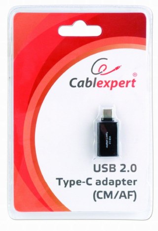 Adapter GEMBIRD A-USB2-CMAF-01 (USB typu C M - USB 2.0 F; kolor czarny) GEMBIRD