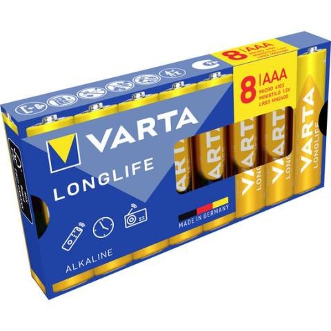 BATERIE ALKALICZNE VARTA R3 (AAA) LONGLIFE 8szt NEW VARTA