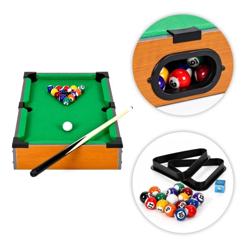 Stół do bilarda mini 50x30 cm zestaw do gry dla dzieci akcesoria ECOTOYS