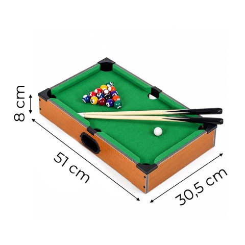 Stół do bilarda mini 50x30 cm zestaw do gry dla dzieci akcesoria ECOTOYS