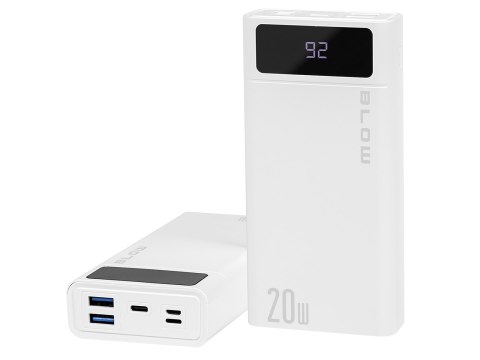 81-148# Power bank 20000mah qc+pd 20w + lightning pb20e biały Blow