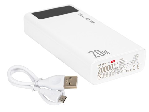 81-148# Power bank 20000mah qc+pd 20w + lightning pb20e biały Blow