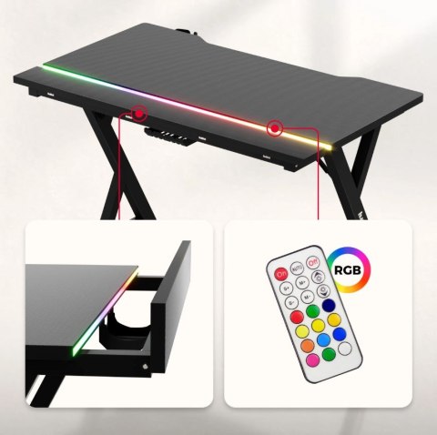 Biurko gamingowe Huzaro Hero 2.4 RGB Black Huzaro