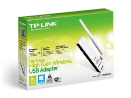 TP-LINK USB 2.0 Adapter TL-WN722N 2.4GHz, 802.11n, 150 Mbps, 1xDetachable antenna 4dBi