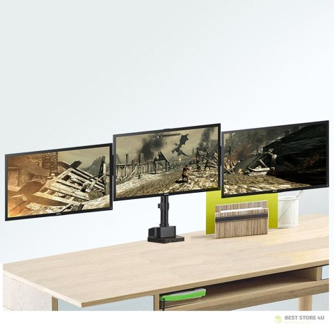 Uchwyt biurkowy na 3 monitory LCD LED z 2x USB 3.0 Maclean MC-811 17-27" 3x7kg vesa 75x75 oraz 100x100 Uchwyt biurkowy na 3 monitory LCD LED z 2x USB 3.0 Maclean MC-811 17-27" 3x7kg vesa 75x75 oraz 100x100