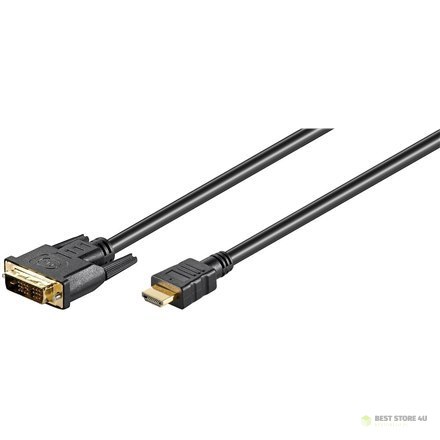 Goobay DVI-D/HDMI cable, gold-plated HDMI cable, 1.5 m, Black