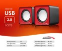 AC870 R 43397 Głośniki komputerowe 6W USB Red&Black