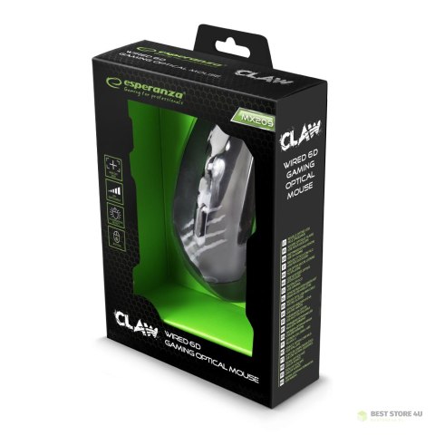EGM209G Mysz przewodowa dla graczy 6D optyczna USB MX209 Claw zielona EGM209G Mysz przewodowa dla graczy 6D optyczna USB MX209 Claw zielona