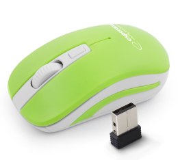 EM126WG Mysz bezprzewodowa 2.4GHz 4D optyczna USB Uranus zielono-biała