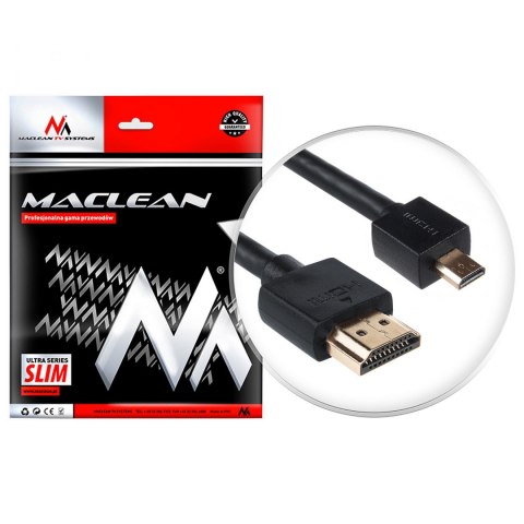 Przewód HDMI-microHDMI SLIM v1.4 1m Maclean MCTV-721 A-D