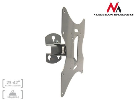 Uchwyt do telewizora lub monitora 23-42" 30kg uniwersalny Maclean MC-501A S srebrny max vesa 200x200