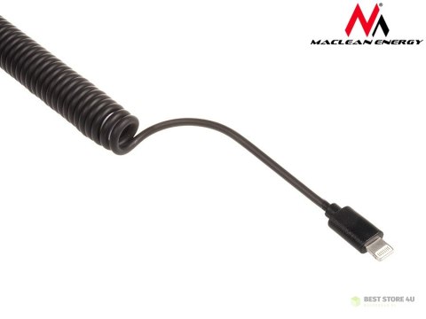 MCE76 37545 Ładowarka samochodowa 2xUSB, 5.2A, lightning spiralny 1.8m MCE76 37545 Ładowarka samochodowa 2xUSB, 5.2A, lightning spiralny 1.8m