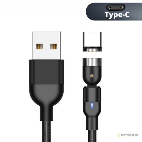 Magnetyczny kabel USB C 3w1 - 1m kątowy Maclean Energy MCE474 w kolorze czarnym, wspiera Fast Charging 9V/2A, 5V/3A, nylonowy Magnetyczny kabel USB C 3w1 - 1m kątowy Maclean Energy MCE474 w kolorze czarnym, wspiera Fast Charging 9V/2A, 5V/3A, nylonowy