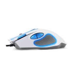 EGM401WB Mysz przewodowa dla graczy 7D optyczna USB MX401 Hawk biało-niebieska