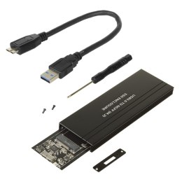 Obudowa dysku Maclean, SSD M.2, NGFF, USB 3.0, rozmiary 2230/2240/2260/2280, aluminiowa obudowa, MCE582