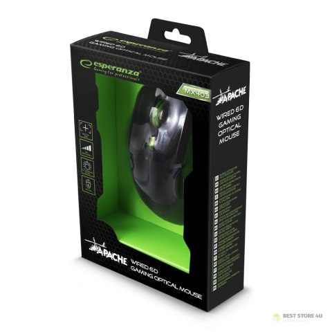 EGM403G Mysz przewodowa dla graczy 6D optyczna USB MX403 Apache zielona EGM403G Mysz przewodowa dla graczy 6D optyczna USB MX403 Apache zielona