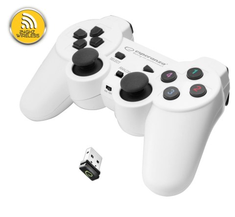 EGG108W Gamepad bezprzewodowy PC/PS3 USB Gladiator biało-czarny