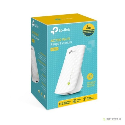 TP-LINK Extender RE200 802.11ac, 2.4GHz/5GHz, 300+433 Mbit/s, 10/100 Mbit/s, Ethernet LAN (RJ-45) ports 1, Antenna type 3xInter TP-LINK Extender RE200 802.11ac, 2.4GHz/5GHz, 300+433 Mbit/s, 10/100 Mbit/s, Ethernet LAN (RJ-45) ports 1, Antenna type 3xInter