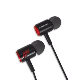 EH207KR Esperanza słuchawki douszne metalowe z mikrofonem eh207 czarno-czerwone
