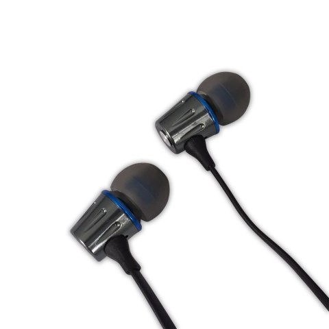 EH203KB Esperanza słuchawki douszne metalowe z mikrofonem eh203 grafitowo-niebieskie
