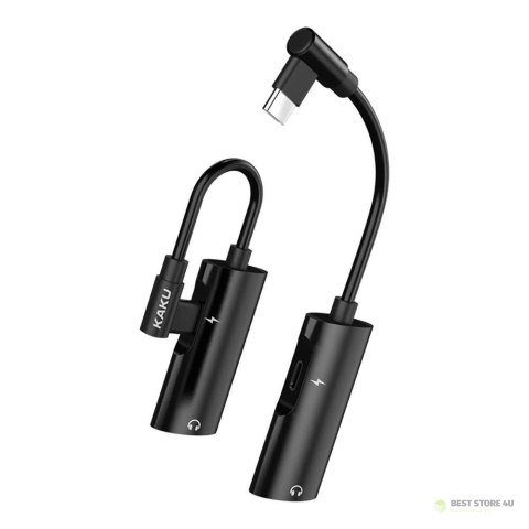 Adapter 4w1 Audio Konwerter USB-C na minijack 3,5mm + USB-C Przejściówka KAKU (KSC-377) czarny Adapter 4w1 Audio Konwerter USB-C na minijack 3,5mm + USB-C Przejściówka KAKU (KSC-377) czarny