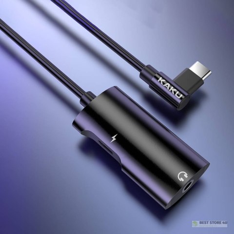 Adapter 4w1 Audio Konwerter USB-C na minijack 3,5mm + USB-C Przejściówka KAKU (KSC-377) czarny Adapter 4w1 Audio Konwerter USB-C na minijack 3,5mm + USB-C Przejściówka KAKU (KSC-377) czarny