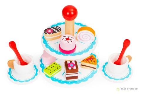 Drewniane ciastka cukiernia patera zestaw Ecotoys Drewniane ciastka cukiernia patera zestaw Ecotoys