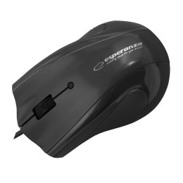 EM125K Mysz przewodowa 3D optyczna USB z podkładką żelową, kolor czarny