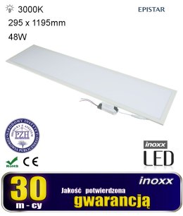 Panel led sufitowy 120x30 48w lampa slim kaseton 3000k ciepły