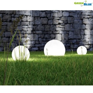 Solarna lampa wolnostojąca ogrodowa GB166 - kula 25x25x58cm, bialy LED