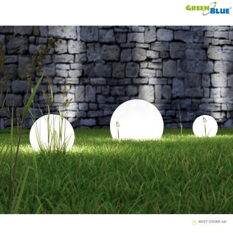 Solarna lampa wolnostojąca ogrodowa GB166 - kula 25x25x58cm, bialy LED Solarna lampa wolnostojąca ogrodowa GB166 - kula 25x25x58cm, bialy LED