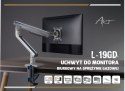 UCHWYT BIURKOWY GAZOWY DO 1 MONITORA LED/LCD 17-32" L-19GD ART 2-9kg 2xUSB 3.0 PREMIUM ALU