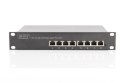 Digitus 8-port Gigabit Ethernet PoE switch DN-95317 10/100/1000 Mbps (RJ-45), Unmanaged, Rack mountable, Power supply type Inter