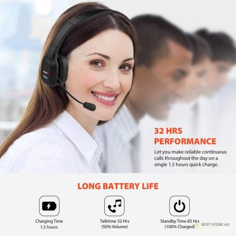 Słuchawki bluetooth call center z mikrofonem Audiocore, QCC3020, ANC, AVRCP, A2DP, HSP, HFP, kodek SBC AAC, AC864 Słuchawki bluetooth call center z mikrofonem Audiocore, QCC3020, ANC, AVRCP, A2DP, HSP, HFP, kodek SBC AAC, AC864